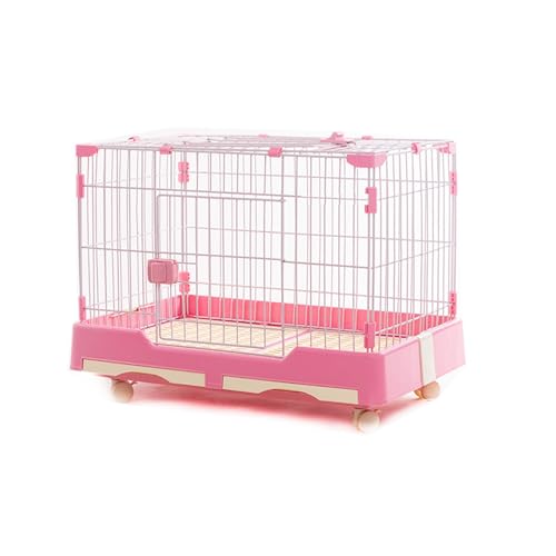 Faltbare Hundebox Hundebox für Zuhause Extra Geräumige Hundebox mit Doppeltüren für Einfache Installation Geeignet für Kleine und Mittelgroße Hunde 3 Farben(Pinky,74 * 49 * 56cm) von Generic