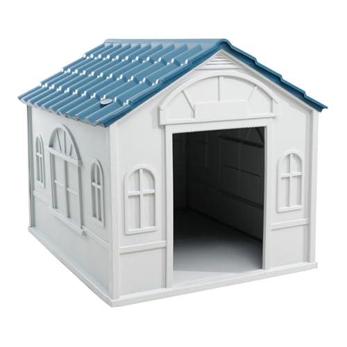 Faltbare Hundebox Kunststoff Hundehütte Indoor Outdoor Hundekiste Wasserdicht Staubdicht Geeignet für Mittlere und Große Hunde 4 Farben(Blue,65 * 75 * 63cm) von Generic