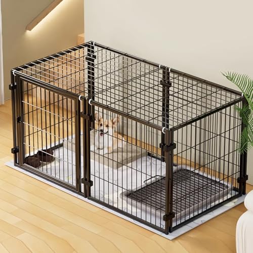 Faltbare Hundebox Pet Fence Indoor Hundekiste mit Großer Tür Design und Abdichtung oben Abdeckung ist Ctrong und Langlebig Ggeeignet für Alle Arten von Hunden(Black,120 * 60 * 60cm) von Generic