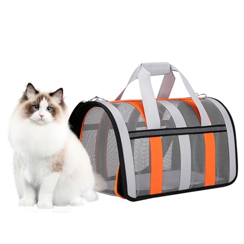 Faltbare Tasche für Haustiere, abnehmbare Transporttasche für Haustiere, Reisetasche für Katzen, mit mehreren Netzelementen, Nachtreflektor vorne und hinten zum Fliegen Faltbare Tasche für Haustiere, abnehmbare Transporttasche für Haustiere, Reisetasche für Katzen, mit mehreren Netzelementen, Nachtreflektor vorne und hinten zum Fliegen von Generic