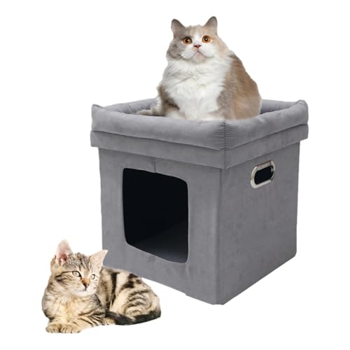 Faltbares Katzenversteck,Faltbares Katzenhaus, Vollständig geschlossenes, faltbares Haustierbett, Abnehmbare, wasserdichte kleine Cat Towers Hideaway-Wohnung für alle Jahreszeiten von Generic