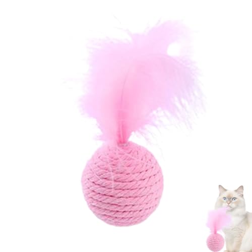 Feather Cat Ball Toy - Interactive Cat Feather Ball, Katzen Haustierspielzeug | Bitt-resistenter Federball-Katzenspielzeug, Ansprechender Katzenspielball Mit Federn, Lustige Übung Katzenspielzeug Für von Generic