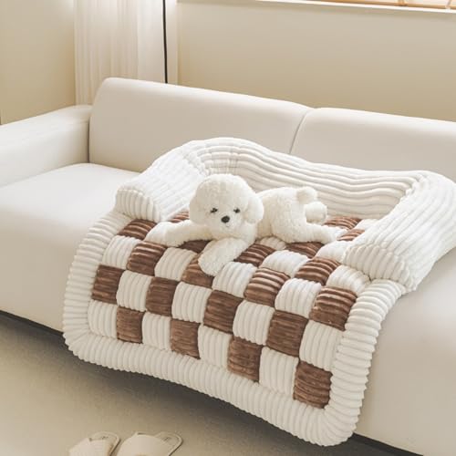 Flanell Hundebett Weiches, Gemütliches,Sofa Schutzmatte Für Haustiere Karierte PlüSch Hundematte Waschbar Für Große, Mittelgroße Und Kleine Hunde (Stil 2,90 * 90cm) von Generic