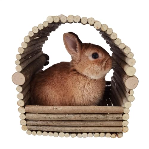 Flexibles Holzversteck | Kaninchen Hamsterhaus Zähneknirschen - Tierruhe- Und Spielhaus Für Innenhasen, Chinchillas, Hamster Und Meerschweinchen, Hütte Zum Verstecken von Generic