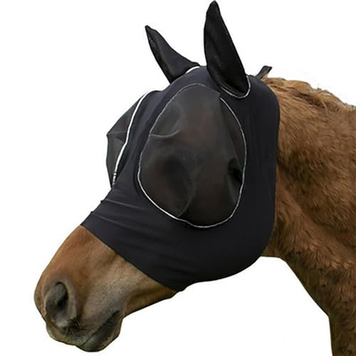 Fliegenmaske, Pferde Fliegenmaske, Anti-Fliegen-Pferdemaske, Pferde Fliegenmaske Standard mit Ohren, Pferde-Fliegenmaske mit Ohren, Horse Fly Mask, Fliegenschutzmaske, Fliegenmaske Pferd UV Schutz (A) von Generic