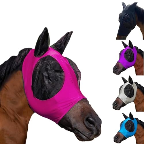 Fliegenmaske, Pferde Fliegenmaske, Anti-Fliegen-Pferdemaske, Pferde Fliegenmaske Standard mit Ohren, Pferde-Fliegenmaske mit Ohren, Horse Fly Mask, Fliegenschutzmaske, Fliegenmaske Pferd UV Schutz (D) von Generic