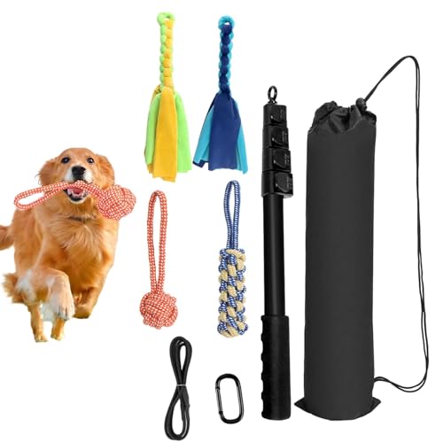 Flirtenstange für Hunde schwere Duty, Hund Flirt Pole | Interaktiver Hund Spielzeug Haustier | Hundestangenspielzeug, Hunde Teaser, Flirt Stick Agility Ausrüstung von Generic