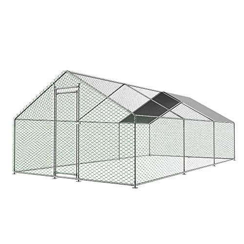 Freilaufgehege Hühnerstall 3x6x2m mit Sicherheitsschloss und Wasserdichtes PE-Tuch, Freilaufgehege aus Metall für Hühner, Kaninchen und weitere Kleintiere von Generic