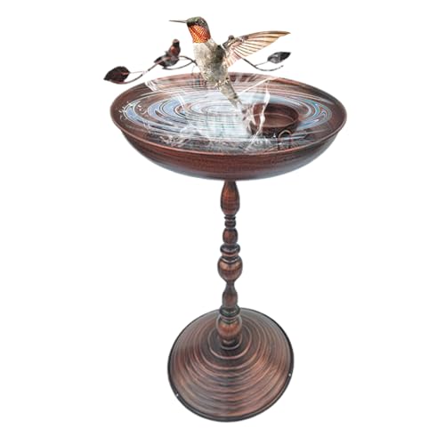 Freistehende Vogelfutterschale - Stehwasserschale mit Eisenkunstdesign | Vintage Courtyard Statue für Kolibris, und kleine Vögel - ideal für Terrasse, Garten und Nutzung im Freien Freistehende Vogelfutterschale - Stehwasserschale mit Eisenkunstdesign | Vintage Courtyard Statue für Kolibris, und kleine Vögel - ideal für Terrasse, Garten und Nutzung im Freien von Generic