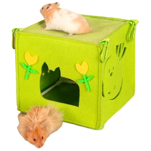 Frettchen-Hängemattenbett, Chinchilla-Bett, Filz-Hamsterfell – Hamsterhaus, süßes Nest, Hamsterhütte, Kleintierbett, atmungsaktives Hamsterbett, Hamsterkäfig-Zubehör von Generic