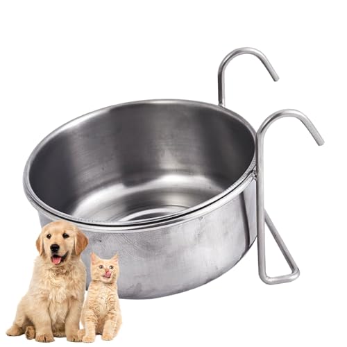 Fütterungsschalenbecher für Haustiere, 1 abnehmbare Edelstahlschüssel mit Haken, hängende Vogelkäfig -Futtermittel für Hunde, Katzen, Vögel und andere kleine Tiere, breite Mundkäfigschale für Cockatie Fütterungsschalenbecher für Haustiere, 1 abnehmbare Edelstahlschüssel mit Haken, hängende Vogelkäfig -Futtermittel für Hunde, Katzen, Vögel und andere kleine Tiere, breite Mundkäfigschale für Cockatie von Generic