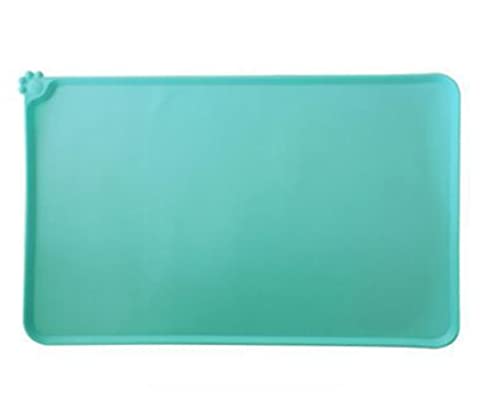 Futternapf Katze Hundekatze Lebensmittelmatte, groß (21 "x 14") Silikon wasserdichte Haustierschalenmatte, rutschfeste Haustierschüsselmatten Tischsets Hundebedarf Geneigter futternapf Katze(Green) von Generic