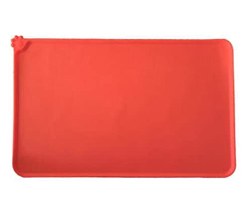 Futternapf Katze Hundekatze Lebensmittelmatte, groß (21 "x 14") Silikon wasserdichte Haustierschalenmatte, rutschfeste Haustierschüsselmatten Tischsets Hundebedarf Geneigter futternapf Katze(Red) von Generic