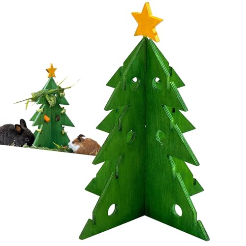 Futterpuzzle 'Weihnachtsbaum, Süßigkeiten-Futterspender für den Weihnachtsbaum des Hasen, Futterspiele für Kaninchen, Puzzle-Spielzeug für Futter von Generic