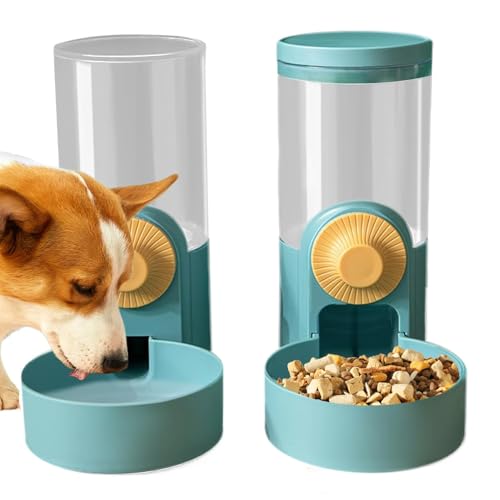 Futterspender und Wasser für Hasen, Futter- und Wassernäpfe für Kaninchen - Automatischer Futter- und Tränkeautomat für Haustiere | 1000 ml großes Fassungsvermögen, Futternapf für Häschen, Haustierkäf von Generic