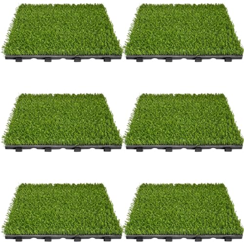 Gefälschte Grasmatten Hundetoiletten Trainingspads für Hunde 6pcs 12x12 Weiche durchlässige Hund Pee Gras Bissfantes waschbares falsches Gras für wiederverwendbares Hund Töpfchen Gras von Generic