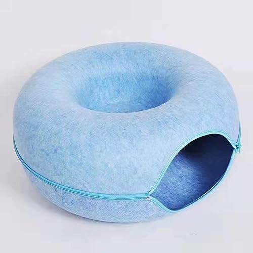 Gemütliches Katzenbett – Katzentunnelbett, Fensterstange & Etagenbett für Indoor-Katzen – ideal für 4 kg Katzenfreunde – perfekt zum Spielen und Nickerchen, Katzengymnastik, Tunnel-Spielzeug (blau) von Generic