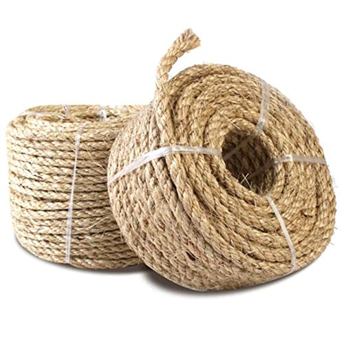 Generic 2 0m 30m Natürliches Sisalseil langlebig DIY Making Schreibtischstuhlbeine Katze Kratzer nach Spielzeugkatze Bindungsmaterial for schärfe Klaue (Color : Natural, Size : 30M) von Generic