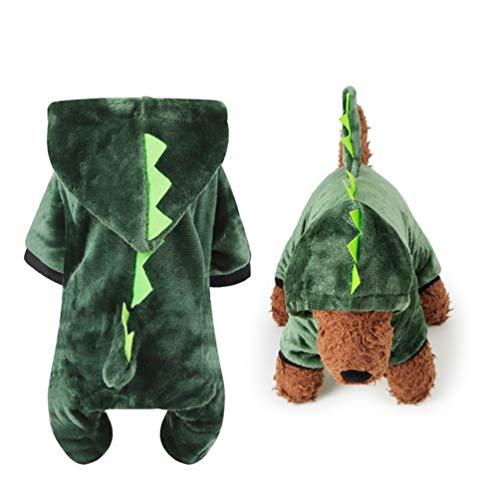 Dinosaurier-hundekostüm Katze Winterplüschkleidung Hunde-Dinosaurier-Outfit Hunde-plüsch-Outfit Mit Kapuze Hunde-Dinosaurier-Anzug Haustier-welpen-zubehör Großer Hund Warm Halten von generic