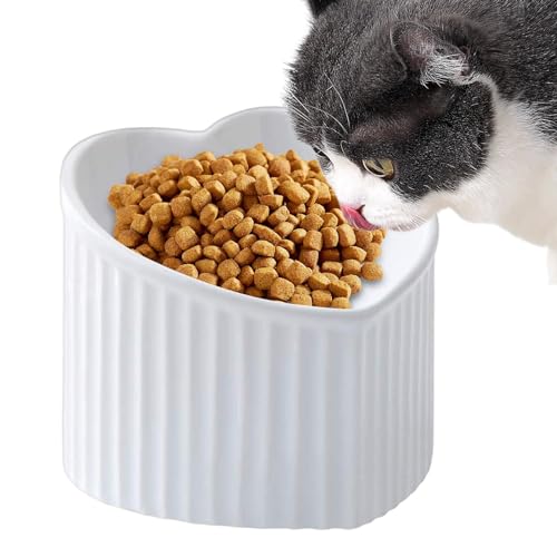 Futternäpfe für Katzen, Futternäpfe für Katzen | Schrägnapf für Futter und Wasser für Haustiere - Herzförmiger, Flacher Wassernapf für Katzen, Tierfutternapf für kleine Haustiere und Katzen von Generic