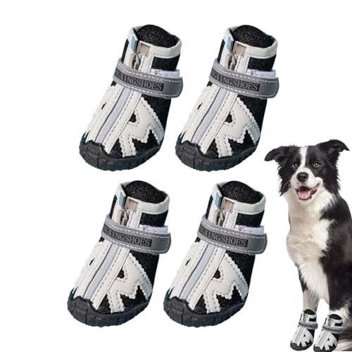 Hundeschuhe atmungsaktiv, Mesh-Hundeschuhe | Hitzeschutz-Pfotenschutz | Hundestiefel in 5 Größen mit robuster Gummisohle, atmungsaktive Hundestiefel, rutschfest für den Sommer, heiße von Generic