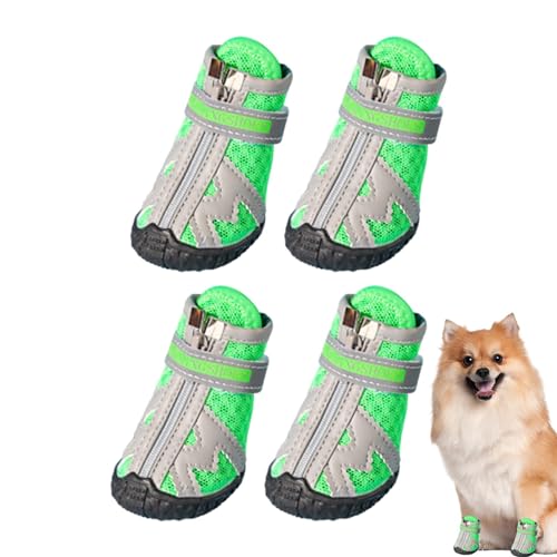 Hundestiefel, rutschfeste Hundeschuhe - Hundestiefel mit reflektierendem | Atmungsaktive, rutschfeste Hundeschuhe in 5 Größen mit robuster Gummisohle. Für Spaziergänge im Freien und auf von Generic