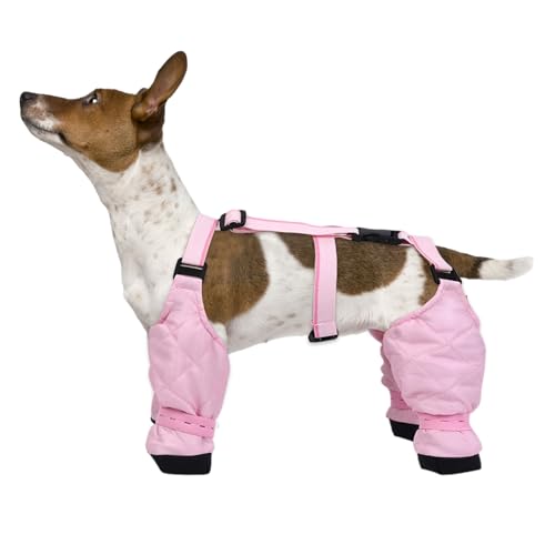 Generic Hundestiefel-Leggings, Regenstiefel für Hunde wasserdicht, Hundepfotenschutz mit Hilfsgurt, Hundestiefel für Spaziergänge an verschneiten Wintertagen im Freien für kleine und mittelgroße Hunde von Generic