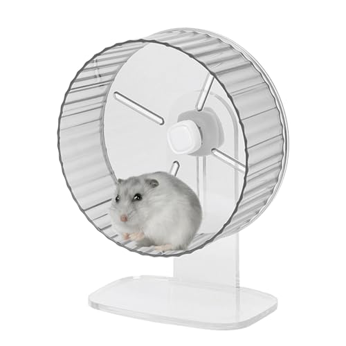 Silent Chinchilla-Übungsrad,Silent Hamster-Übungsräder,Leise Spinner-Übungsräder für kleine Tiere - Leise drehende Acryl-Kleintiere, leise Laufräder mit höhenverstellbarem Ständer für von Generic