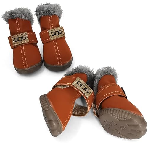 Generic wasserdichte Hundeschuhe, Pfotenschutz Hundestiefel rutschfeste wasserdichte Hundeschuhe, Outdoor Hundeschuhe für Kleine Mittel Große Hunde, 4 Stück von Generic