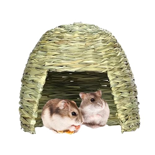 Grashaus Für Kaninchen, Meerschweinchenhaushütte, Haustierstrohhaus, Schlafbett, Grasnest, Verstecknest, Zusammenklappbares Grashaus Für Kaninchen, Grasnest, Chinchilla, Hamster, Verstecknest, Igel von Generic