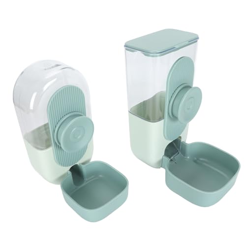 Gravity Auto Feeder Waterer Set, Einfache Installation, Vielseitiger Hängender Automatischer Haustier-Wasserspender für Zwinger für Kleine Haustiere (Green) von Generic