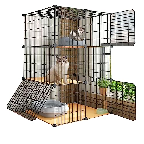 Große Katzenkäfig for Draußen Hergestellt aus Metall und PP-Harz, DIY，Großer Raum, Freie Aufteilung，Geeignet for Kätzchen, Kaninchen, Chinchillas, Hunde (Size : 75 * 49 * 109cm-B, Color : Type A) von Generic