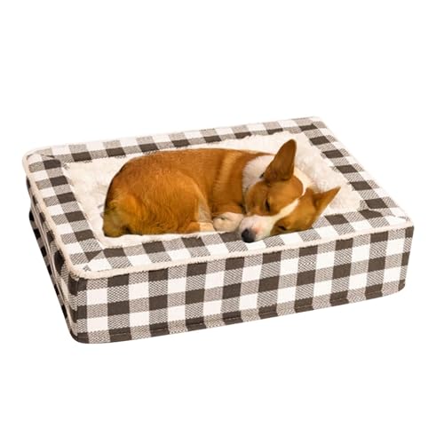 Großes Hundebett – abnehmbares Haustierbett, waschbares Tartan-Hundesofa | beruhigendes Bett gegen Angstzustände für Hunde, Katzen, kleine, mittlere und große Haustiere von Generic