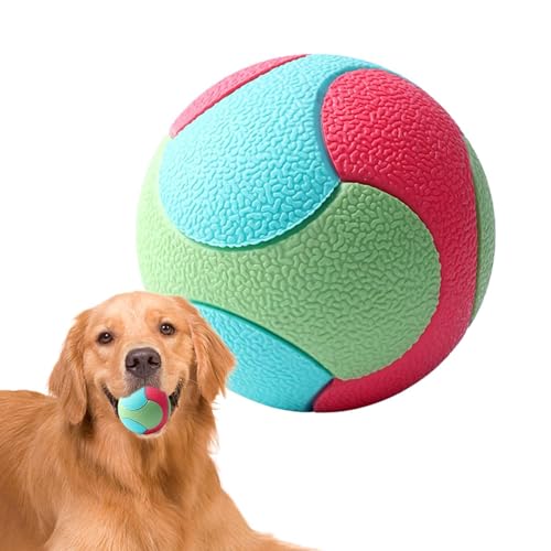 Gummiball für Hunde – Hüpfendes Apportierspielzeug, robuster Kauball | Interaktives Hundespielzeug, Gummispielball für kleine, mittelgroße und große Hunde, tragbarer Gummiball für Hunde, sicherer Kaub von Generic