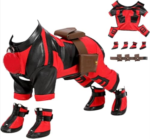 Halloween Haustier Kleidung Lustiges Hundekleidung Cosplay Party Anzug, Haustiere Hund Jumpsuit Für Halloween Karneval Party (Rot,L) von Generic