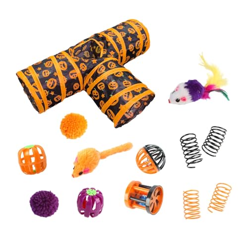 Halloween-Katzenspielzeug-Set – 3-Wege-Tunnel-Spielzeug-Set für Halloween | Katzenspielzeug-Set Bellball für Kätzchen, C Halloween-Katzenspielzeug-Set – 3-Wege-Tunnel-Spielzeug-Set für Halloween | Katzenspielzeug-Set Bellball für Kätzchen, C von Generic