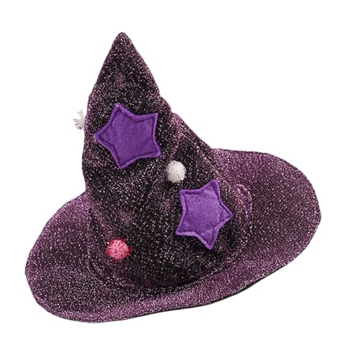 Halloween-Kostüme für Welpen – Halloween-Kleidung für Hunde, Umhang für Katzen | Glitzer Tier Hexenhut | Stylische Hunde- und Katzenkostüme für Halloween, Accessoires S von Generic