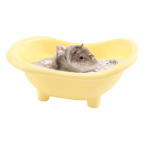 Hamster Bathtub - Habitat House Sleep Nest for Chinchilla, Sand Bathing Container Tub | Container Small Animal Bathroom Box, Guinea Sand Bathing Pigs, Random Colour 6x3x4 Inches von Generic