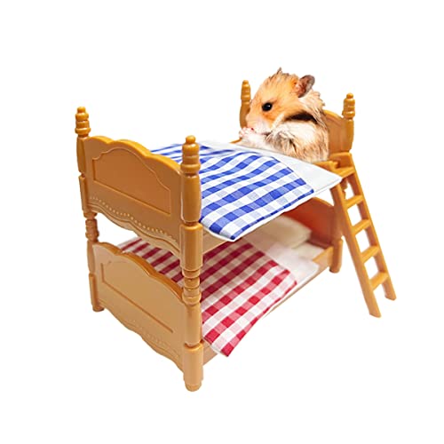 Hamster Etagenbett für Meerschweinchen 2 Betten Set mit Leiter Mini Haus Habitats Möbel Zubehör für Herret Chinchillas Eichhörnchen Gleiter von Generic