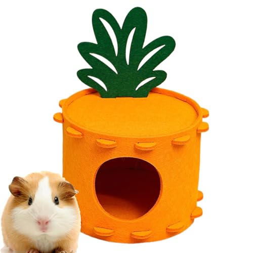 Hamster-Filzschlafsack, Filz-Hamsterhaus,Weiches Ananas-Filz-Hamsterhaus, Hamsterbett | Niedliches Tunnel-Schlafnest für Hamster, Zubehör für Chinchillas und Meerschweinchen von Generic