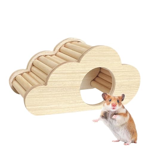 Hamster-Holzhaus mit Leiter, Hamsterhaus und Lebensraum aus Holz, Zwerghamster-Holzkäfig-Lebensraum, Kauspielzeug-Nistplatz, Kleintierheim-Spielplatz von Generic