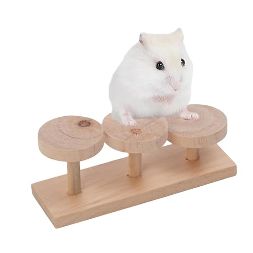 Hamster Holzspielzeug | Hamster Kletterspielzeug | Haustierkäfig Spielplatz, Kleintiere Klettern Aktivität Sicher Glatte Holzständer Plattform für Hamster Klettern Maus Rennmäuse Haustier Ständer von Generic