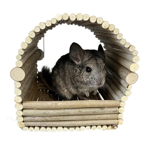 Hamster-Kaninchen-Holzhaus - Tierruhe- und Spielhaus für Innenhasen, Abnehmbares Versteck zum Knirschen von Hasenzähnen | Sicher Chinchillas, Hamster und Meerschweinchen, Hütte zum Verstecken von Generic