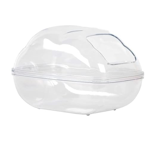 Hamster-Kleintier-Sand-Badebox, Badewanne, Lebewesen-Badezimmer mit Badesand, Zubehör für Mäuse, Igel, Lemming, Rennmäuse oder andere kleine Tiere (groß) QcA596 (Clear, One Size) von Generic