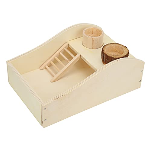 Hamster-Sandbad-Behälter, Hölzerne Hamster-Sandbad-Box, Einzigartiges Design mit Kletterleiter für Meerschweinchen von Generic