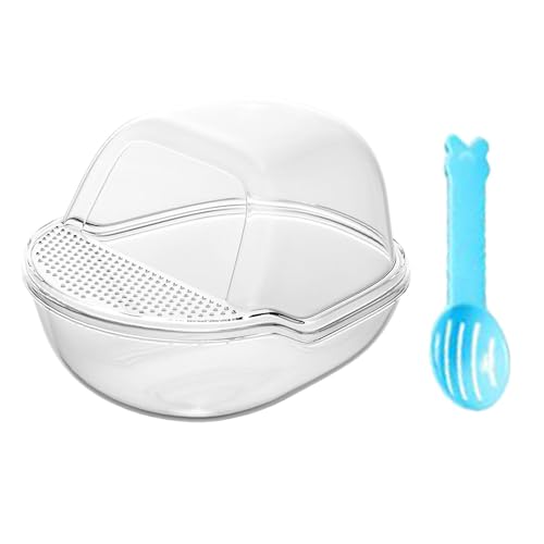 Hamster Sandbadbehälter - Hamster Sandbox, Haustier Duschbad, Große Transparente Hamster | Badezimmerbadewanne Für Hamster, Toilette Mit Schaufel -Set, Kleine Tiere Käfigzubehör von Generic