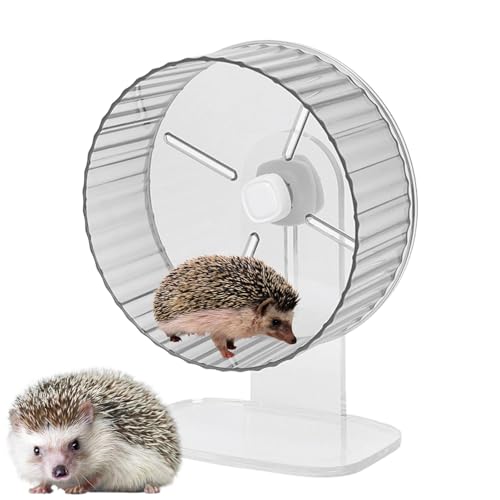 Hamster Silent Wheel,Hamster-Übungsrad,Leises Spin-Acryl-Hamsterlaufrad - Superleiser Igel, Acryl-Silent-Spin mit höhenverstellbarem Ständer für Hamster, Rennmäuse, Mäuse von Generic