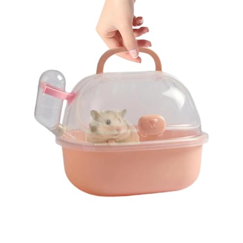 Hamster-Tragetasche – Hamster-Reisetasche, atmungsaktive Hamster-Tragetasche, tragbare Hamster-Reisetasche mit Wasserflasche für kleine Haustiere, Mäuse, Zwerghamster von Generic