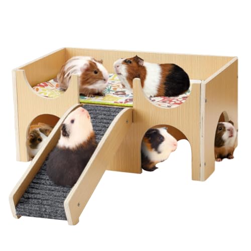 Hamsterhaus | Kleintierhaus aus Holz – 2-lagiges Haustierversteck mit Treppe für Igel, Hamster, Meerschweinchen, Häschen, Übungsaktivität Hamsterhaus | Kleintierhaus aus Holz – 2-lagiges Haustierversteck mit Treppe für Igel, Hamster, Meerschweinchen, Häschen, Übungsaktivität von Generic
