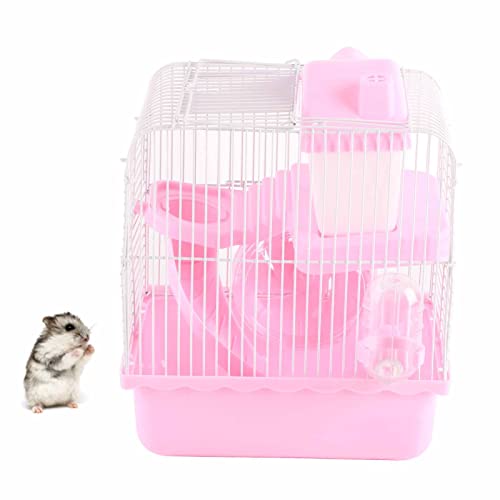 Hamsterkäfig, 2-stöckige Belüftete Hamsterumgebung für Kleintiere (PINK) von Generic